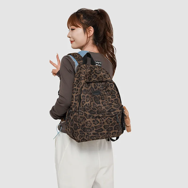 URBAN FOREST Oxford Backpack Unisex Purple/Orange/Dark Brown-10