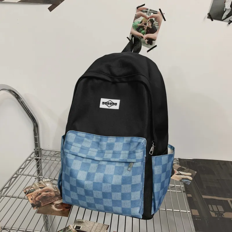 URBAN FOREST Nylon Backpack Regular Unisex Black/Pink/Purple/Lake Blue/Navy Blue-3