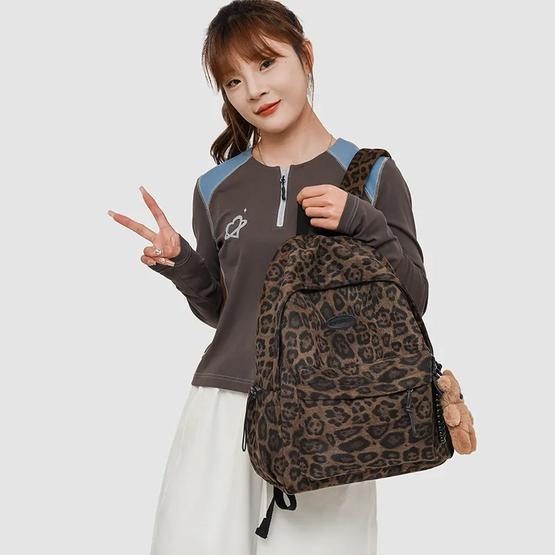 URBAN FOREST Oxford Backpack Unisex Purple/Orange/Dark Brown-9