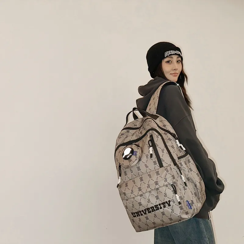 URBAN FOREST Nylon Backpack Unisex White/Gray/Black/Blue/Coffee-24