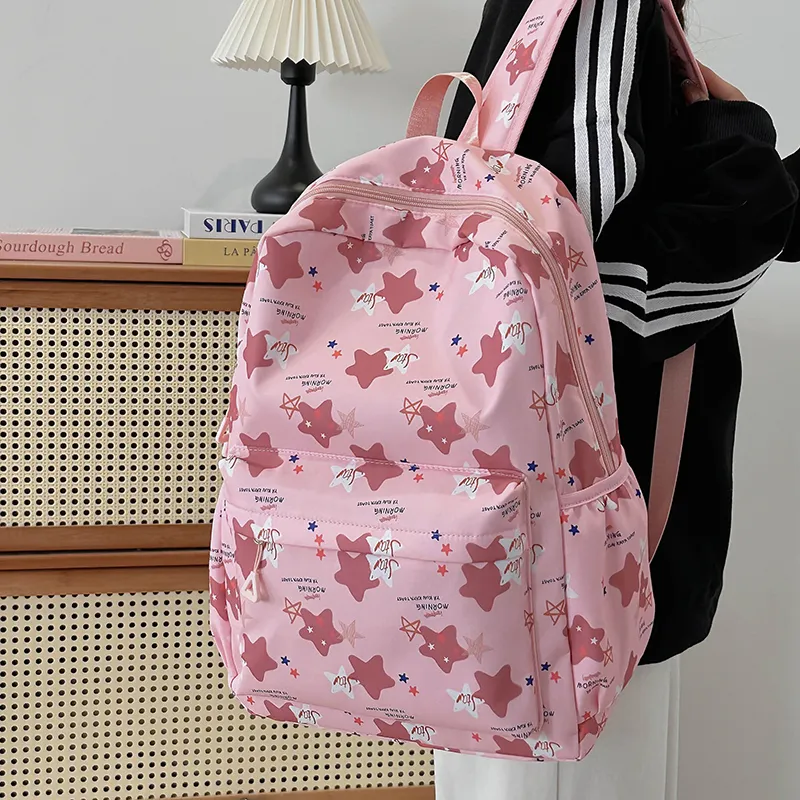 URBAN FOREST Nylon Backpack Unisex Purple/Khaki/Blue/Pink-22