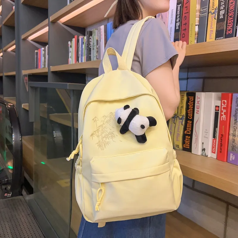 URBAN FOREST Nylon Backpack Unisex Ecru/Black/Pink/Light Yellow/Light Green/Light Blue-13