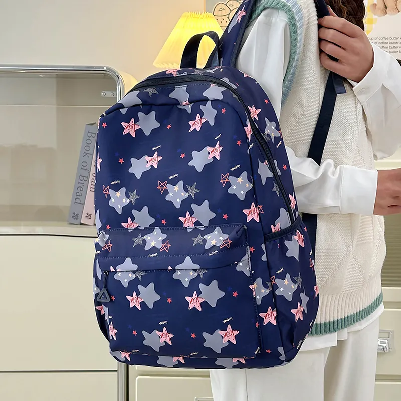 URBAN FOREST Nylon Backpack Unisex Purple/Khaki/Blue/Pink-15