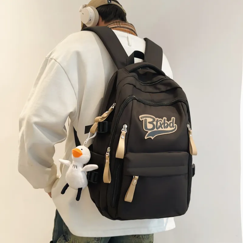 URBAN FOREST Nylon Backpack Regular Unisex White/Black/Red/Khaki-9