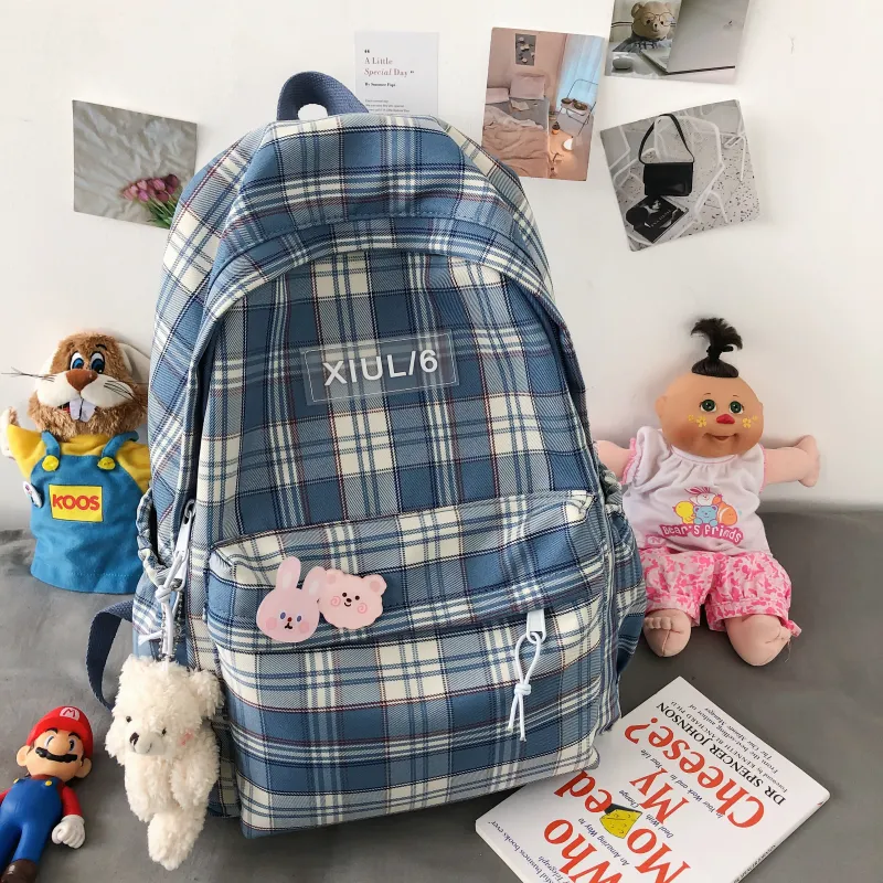 URBAN FOREST Cotton Linen Blend Backpack Unisex Black/Gray/Purple/Blue/Green-26
