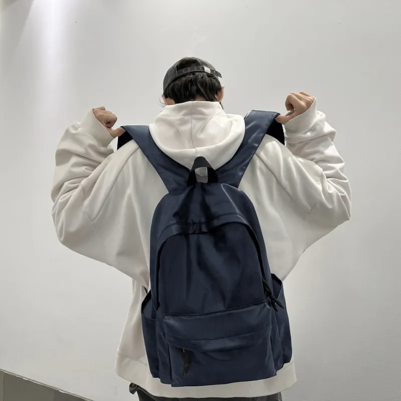 URBAN FOREST PU Backpack Unisex Gray/Blue/Coffee-9