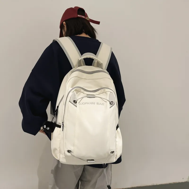 URBAN FOREST Nylon Backpack Unisex Ecru/Black/Khaki/Blue-1