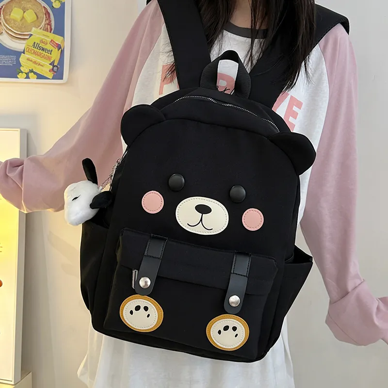 URBAN FOREST Nylon Backpack Women's White/Black/Brown-8