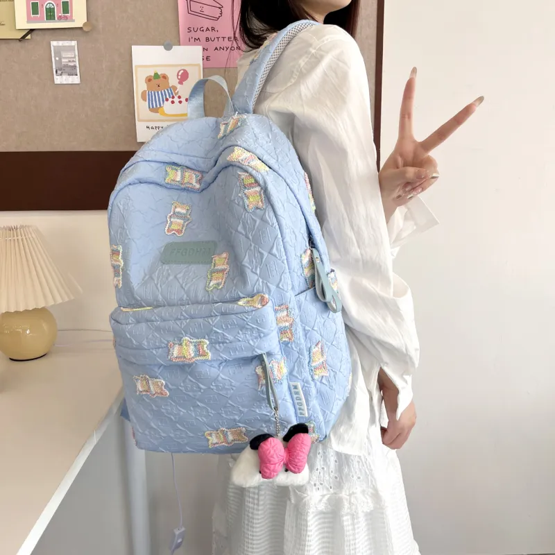 URBAN FOREST Nylon Backpack Regular Unisex Blue/Purple/Pink/Black/White-3