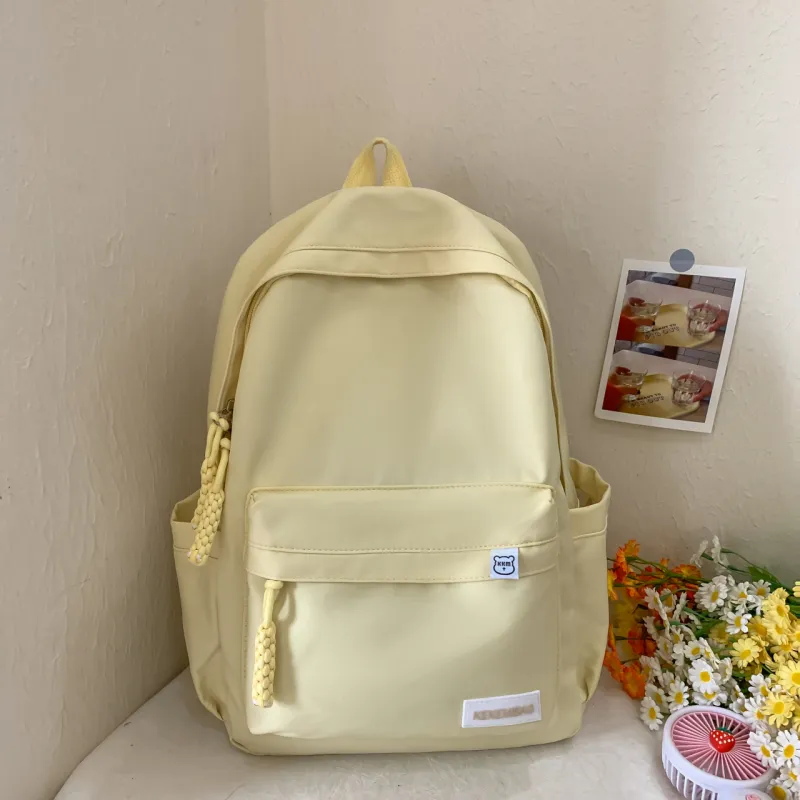 URBAN FOREST Nylon Backpack Unisex Pink/Yellow/Blue/Red/Black/White-7