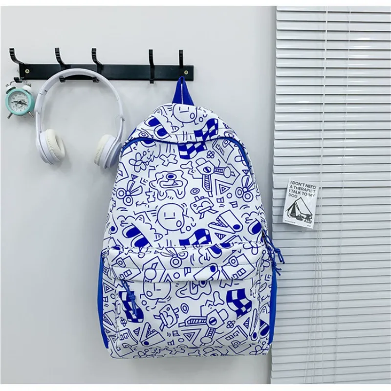 URBAN FOREST Nylon Backpack Unisex Red/Purple/Blue/Black-5
