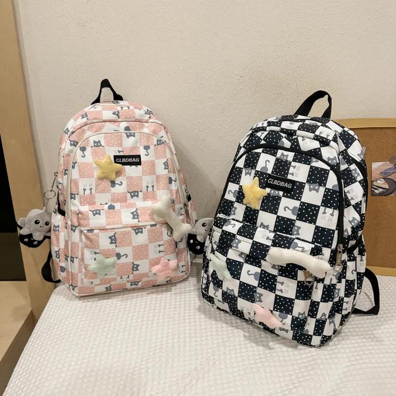 URBAN FOREST Nylon Backpack Women's Black/Pink/Khaki/Green-9