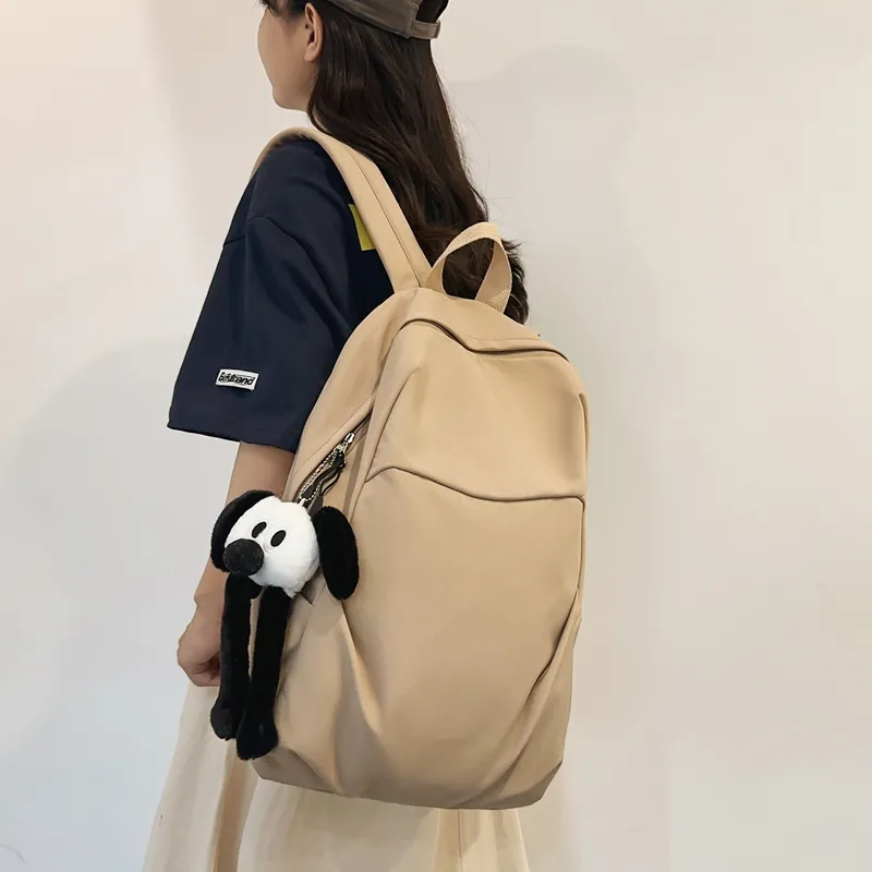 URBAN FOREST Nylon Backpack Unisex White/Gray/Black/Khaki/Green-12