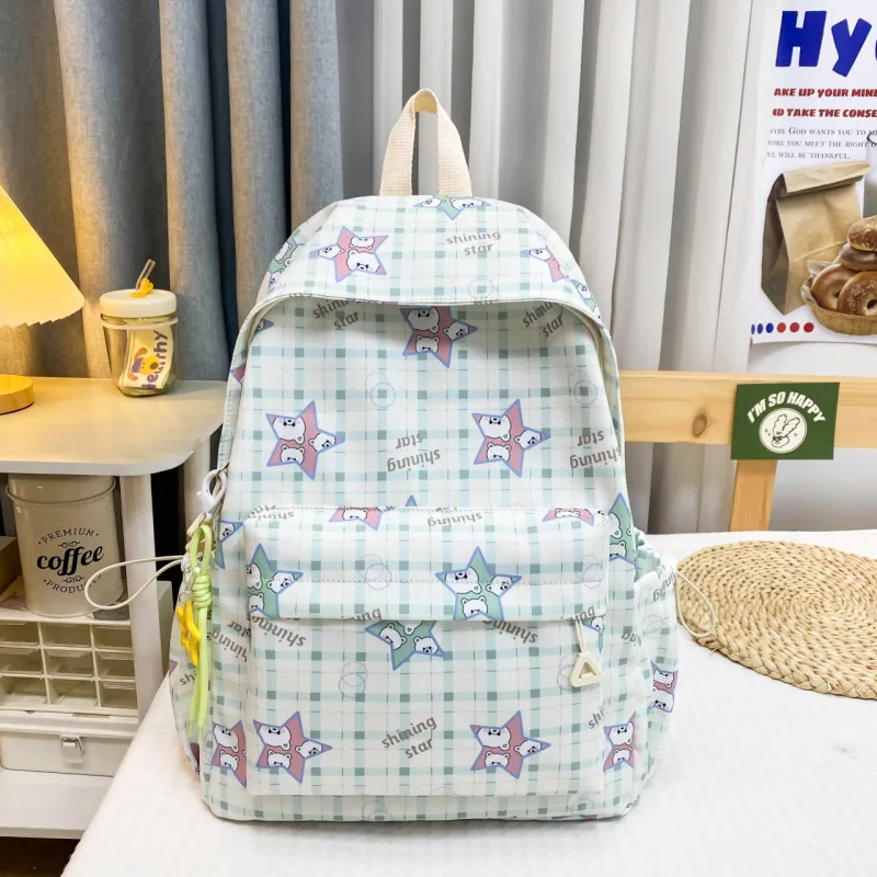 URBAN FOREST Nylon Backpack Unisex Blue/Green/Purple/Pink/Black-6