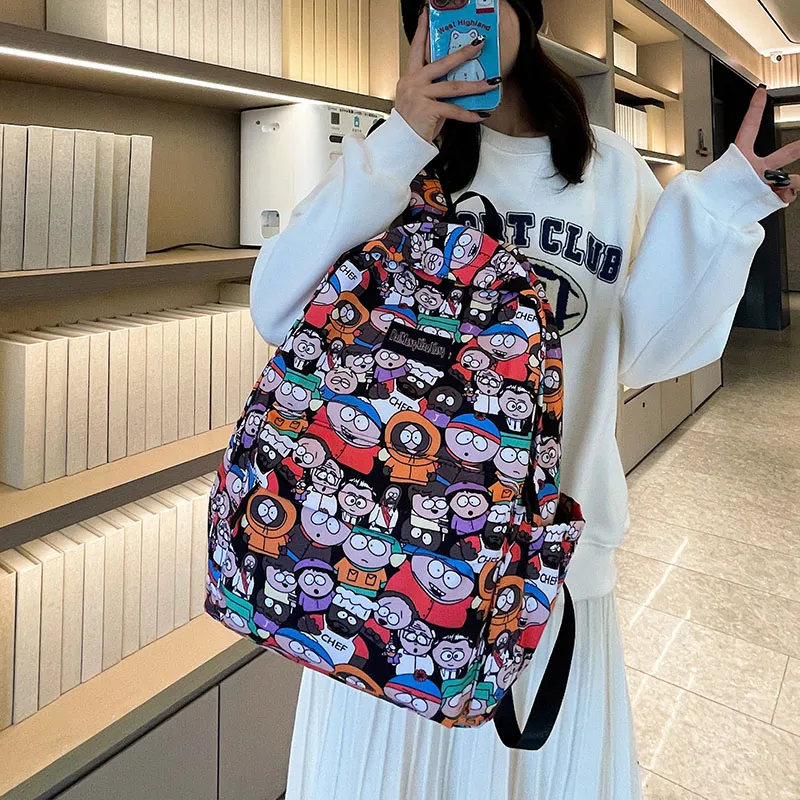 URBAN FOREST Nylon Backpack Unisex Cartoon Character/Explosion Letter-4