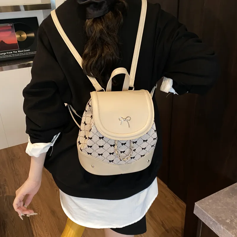 URBAN FOREST PU Backpack Women's White/Silver/Brown-26