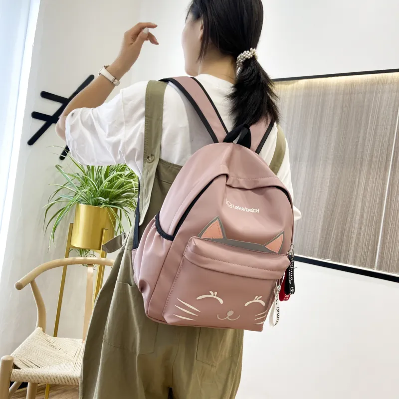 URBAN FOREST Nylon Backpack Regular Unisex Black/Pink/Red/Green-9