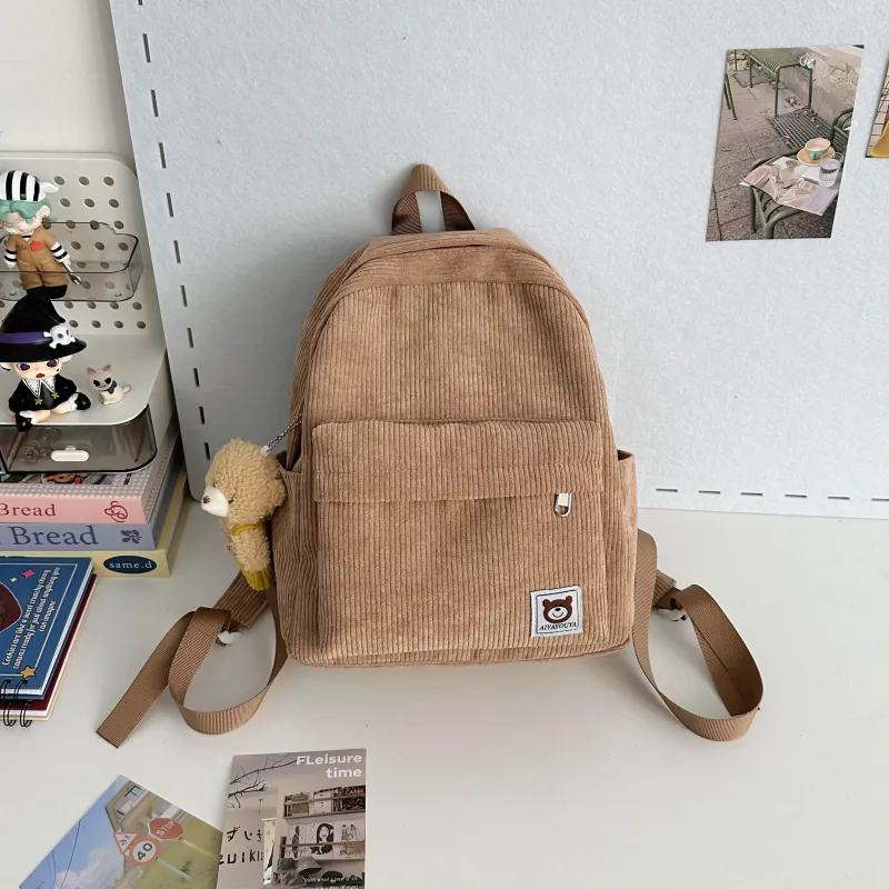 URBAN FOREST Corduroy Backpack Unisex Multicolor-13
