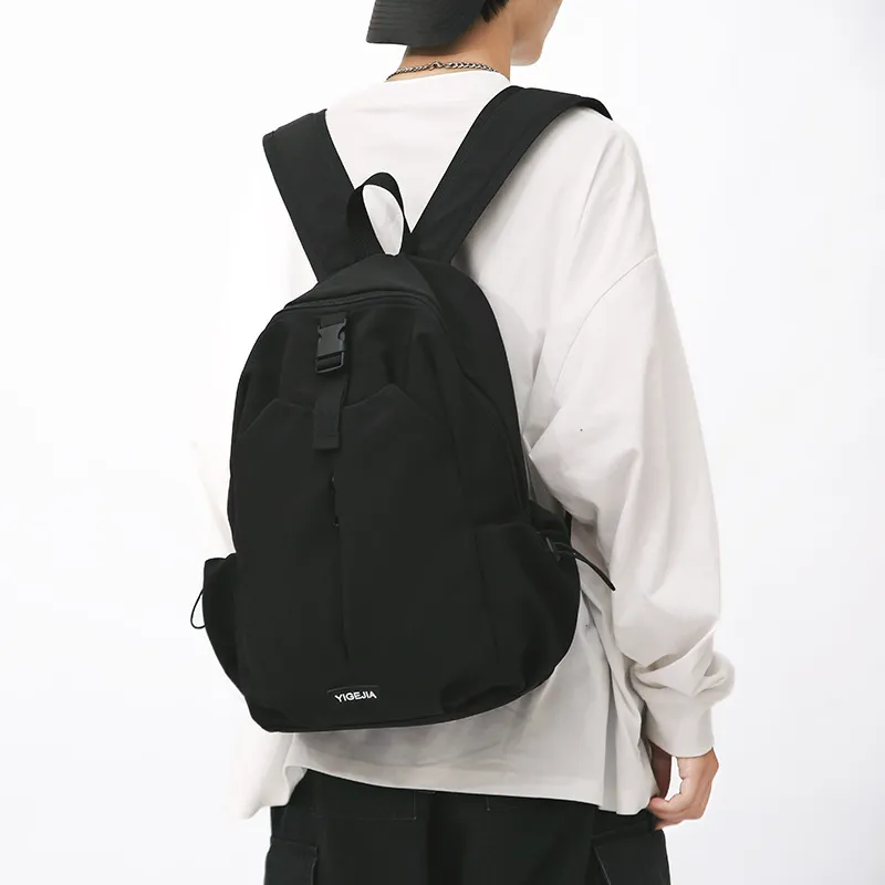 URBAN FOREST Nylon Backpack Unisex Orange/Army Green/Ecru/Black/Dark Blue-7