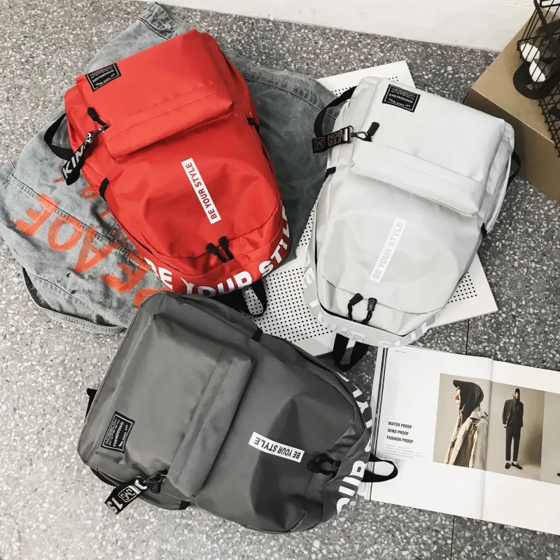 URBAN FOREST Oxford Backpack Unisex Black & Red/Black & Yellow/Light Gray/Dark Gray/Black/Red-16