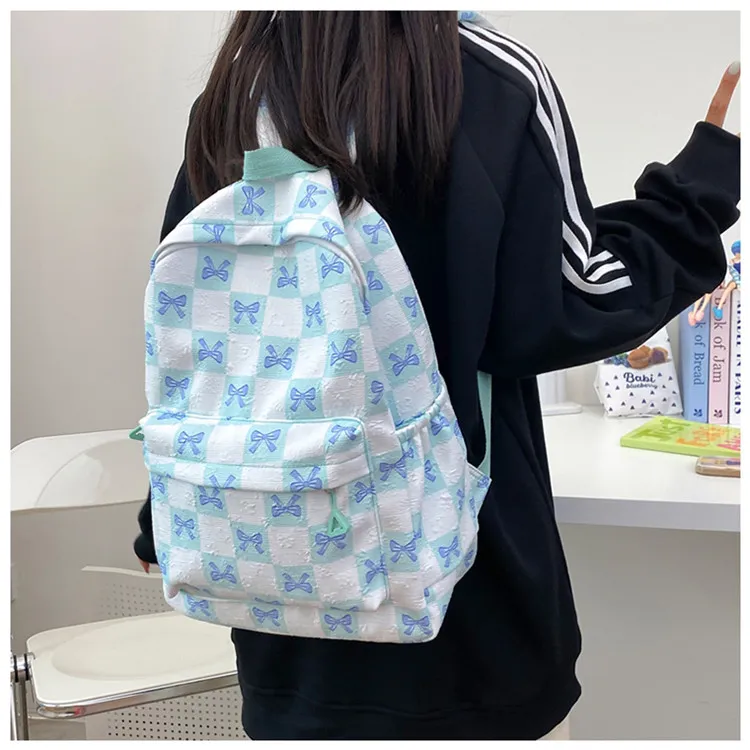 URBAN FOREST Nylon Backpack Unisex Black/Purple/Green/Blue-12