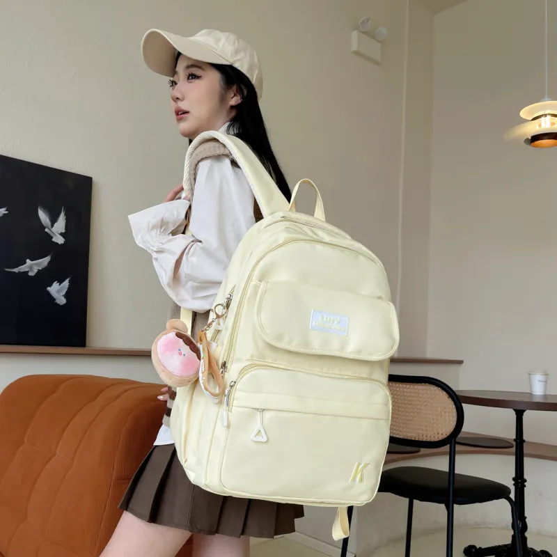 URBAN FOREST Nylon Backpack Women's White/Black/Yellow/Blue-6