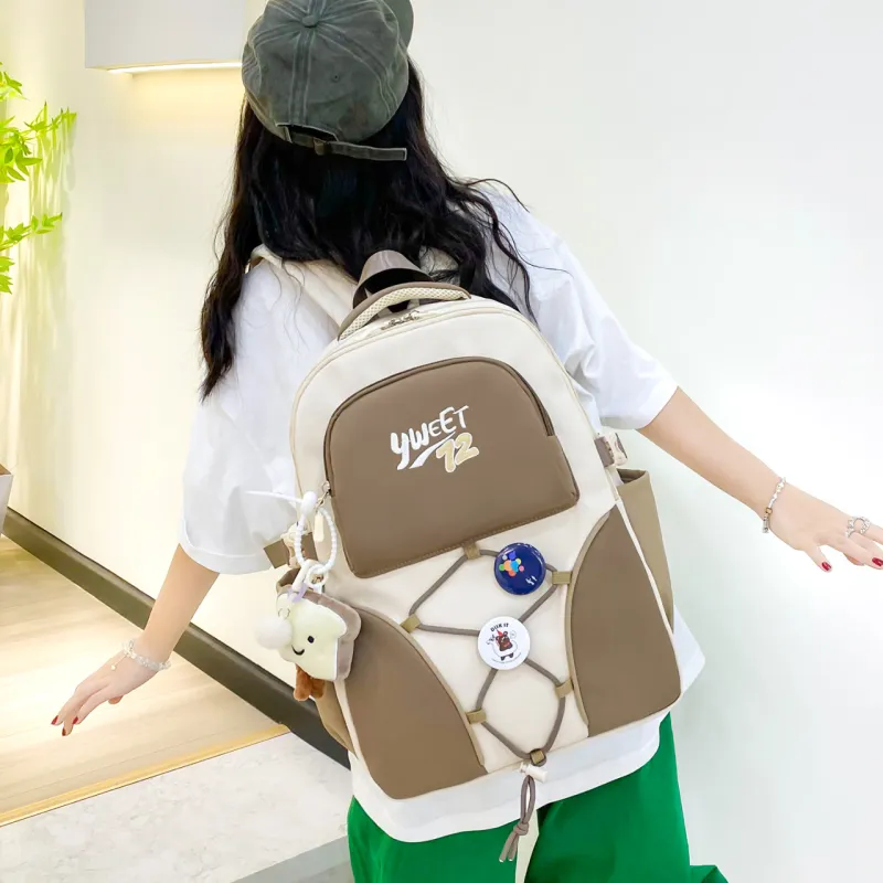 URBAN FOREST Nylon Backpack Women's Yellow/Green/Brown/Black-13