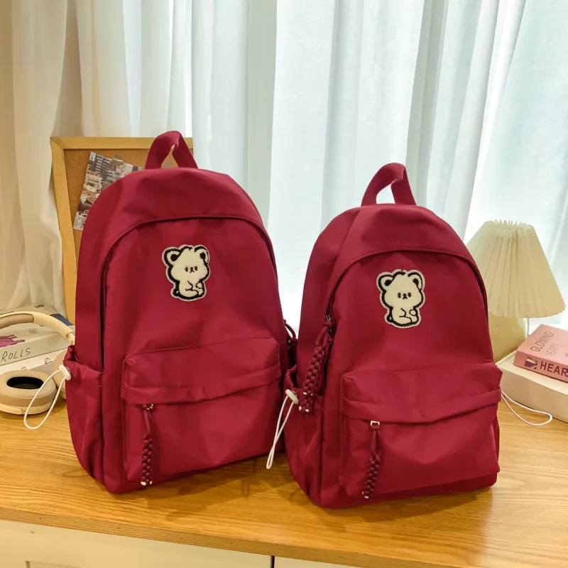 URBAN FOREST Nylon Backpack Unisex Red/Yellow/Blue/Black/White-4