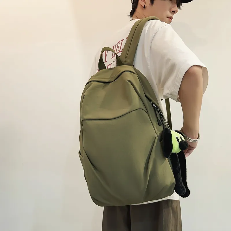 URBAN FOREST Nylon Backpack Unisex White/Gray/Black/Khaki/Green-18