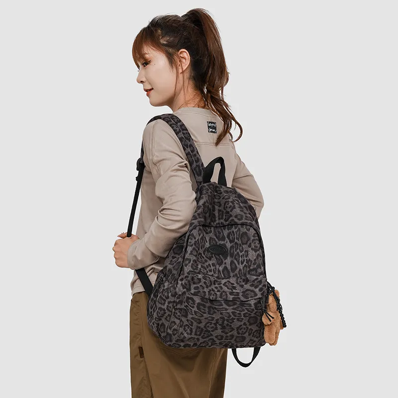 URBAN FOREST Oxford Backpack Unisex Purple/Orange/Dark Brown-1