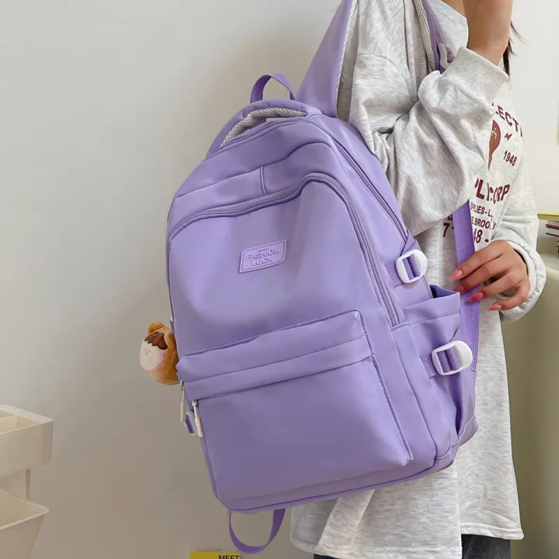 URBAN FOREST Nylon Backpack Regular Women's White/Black/Violet/Yellow/Blue-10