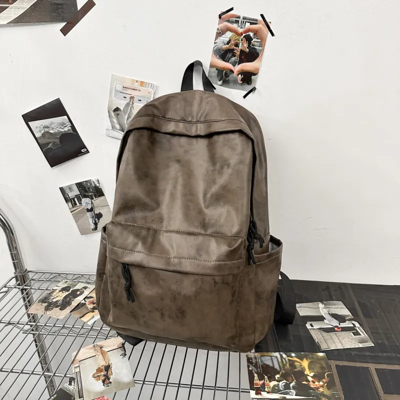 URBAN FOREST PU Backpack Unisex Gray/Blue/Coffee-17