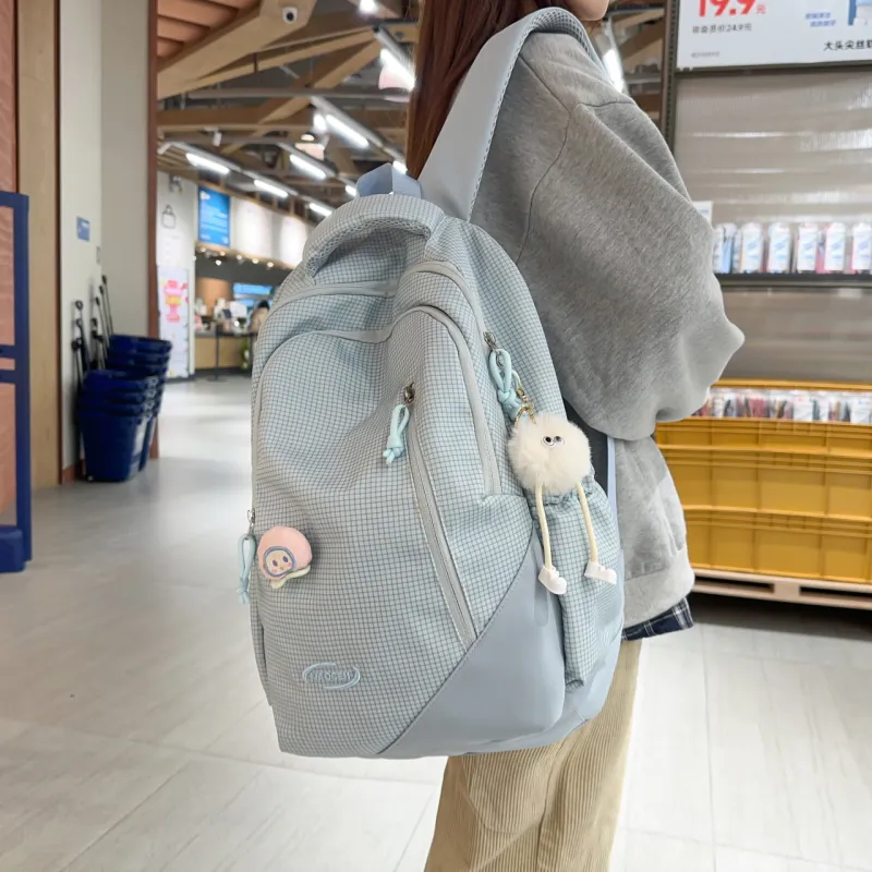URBAN FOREST Nylon Backpack Regular Unisex Black/Pink/Green/Blue-14