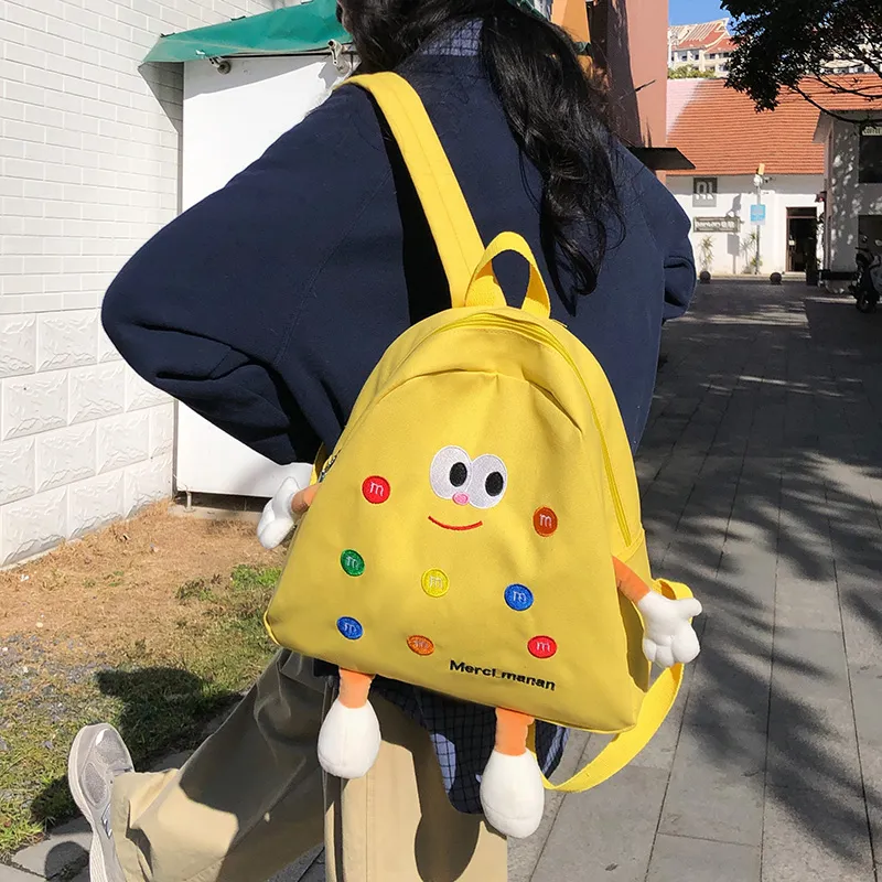 URBAN FOREST Nylon Backpack Unisex Yellow/White/Black-2