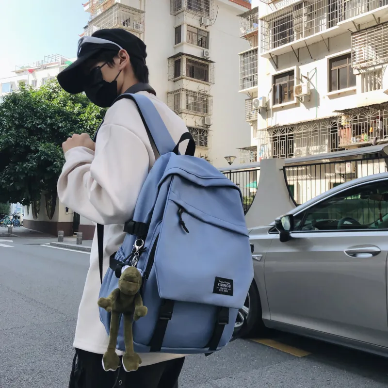 URBAN FOREST Nylon Backpack Unisex Blue/White/Black/Gray/Burgundy-4