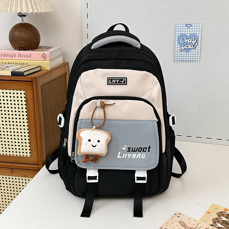URBAN FOREST Nylon Backpack Women's Black/Burgundy/Purple/Khaki/Light Blue/Dark Blue-1