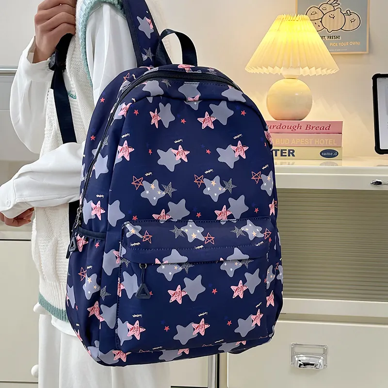 URBAN FOREST Nylon Backpack Unisex Purple/Khaki/Blue/Pink-16