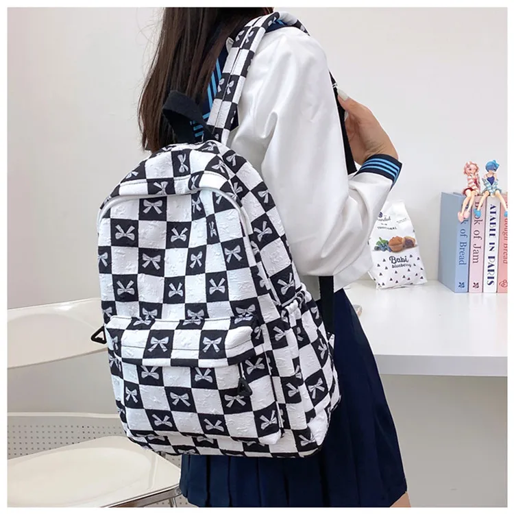 URBAN FOREST Nylon Backpack Unisex Black/Purple/Green/Blue-4