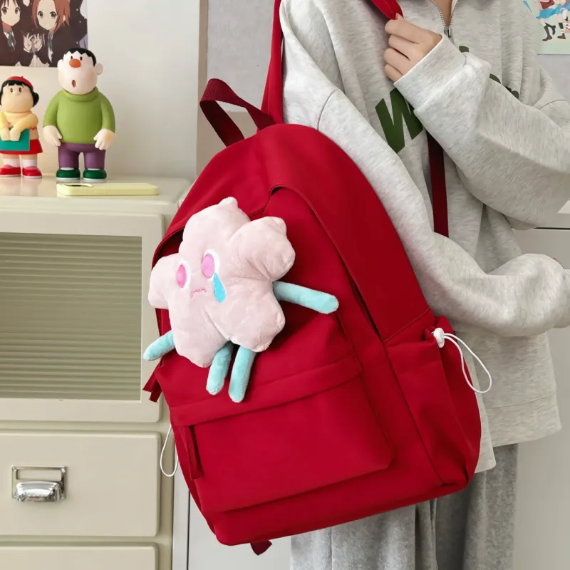 URBAN FOREST Polyester Backpack Women's Ecru/Burgundy/Light Yellow/Light Green/Pink-10