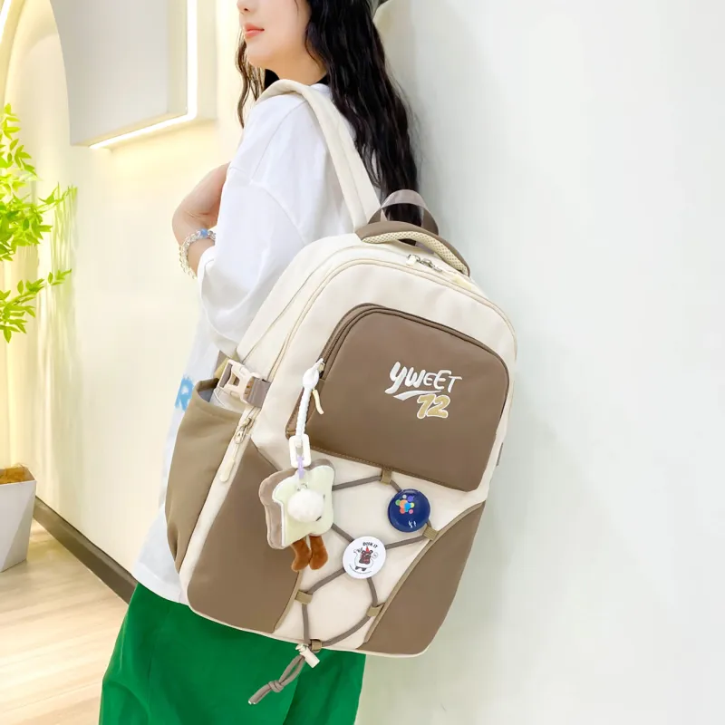 URBAN FOREST Nylon Backpack Women's Yellow/Green/Brown/Black-17