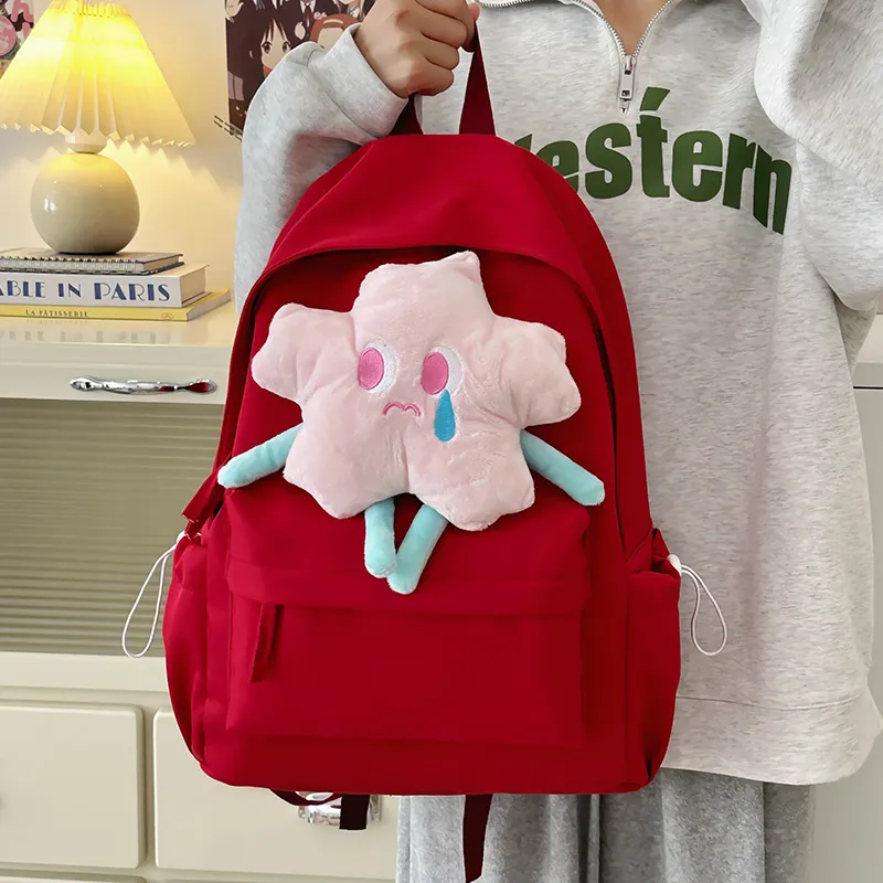 URBAN FOREST Polyester Backpack Women's Ecru/Burgundy/Light Yellow/Light Green/Pink-7