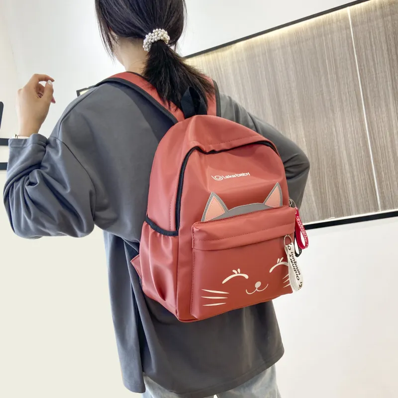 URBAN FOREST Nylon Backpack Regular Unisex Black/Pink/Red/Green-13