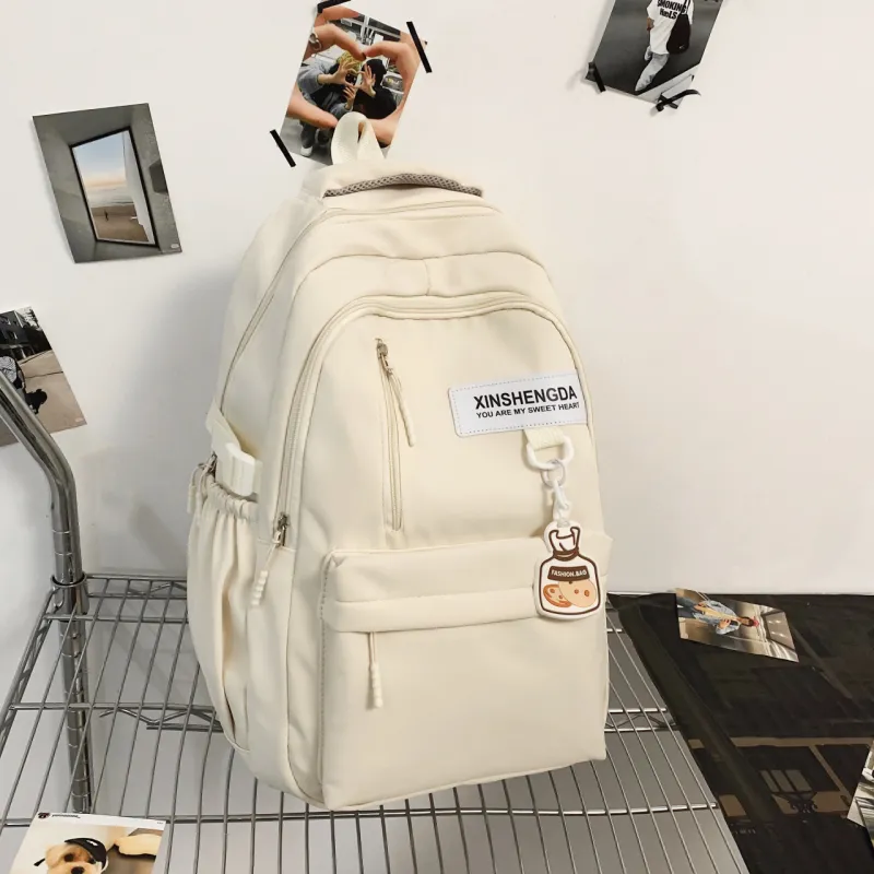 URBAN FOREST Polyester Backpack Tubas Unisex White/Black-1