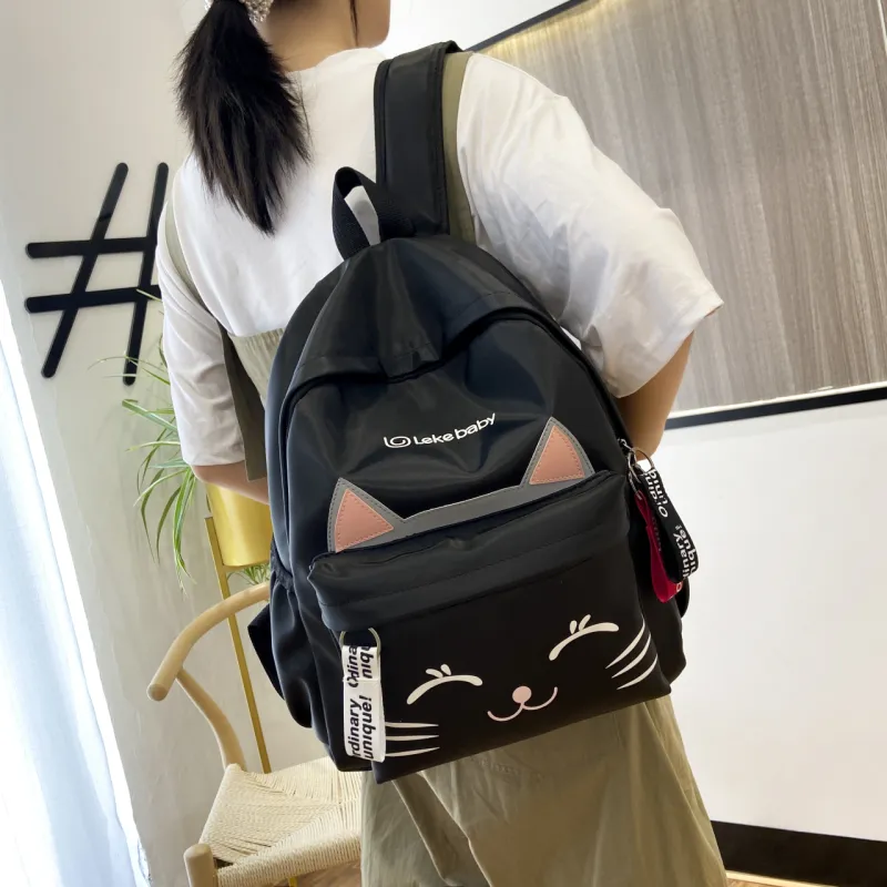 URBAN FOREST Nylon Backpack Regular Unisex Black/Pink/Red/Green-3