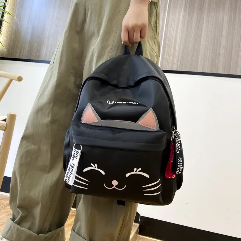 URBAN FOREST Nylon Backpack Regular Unisex Black/Pink/Red/Green-1