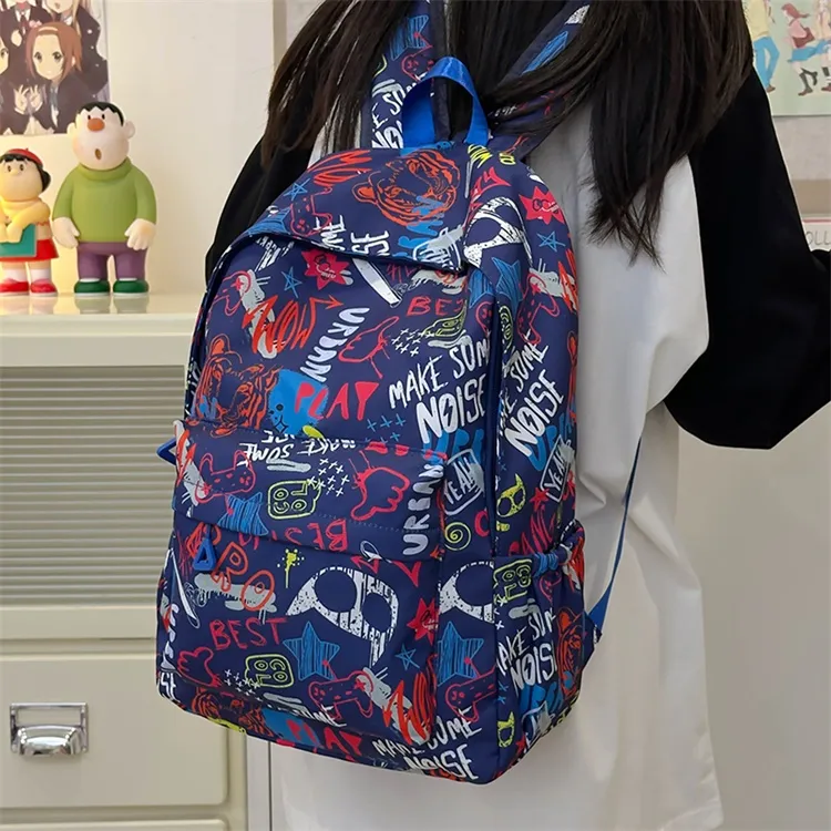 URBAN FOREST Polyester Backpack Regular Unisex White/Gray/Black/Blue-19