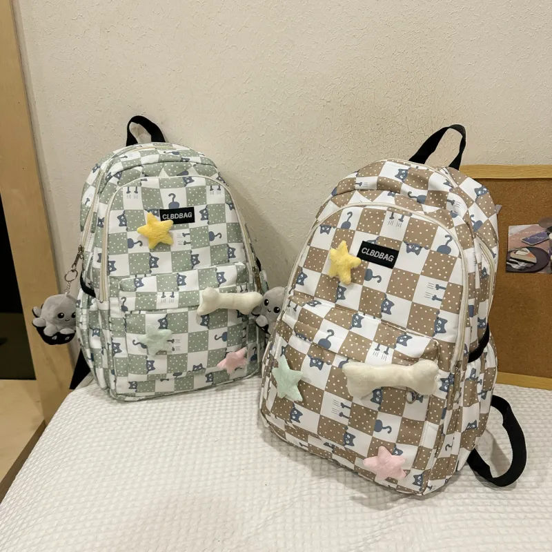 URBAN FOREST Nylon Backpack Women's Black/Pink/Khaki/Green-15