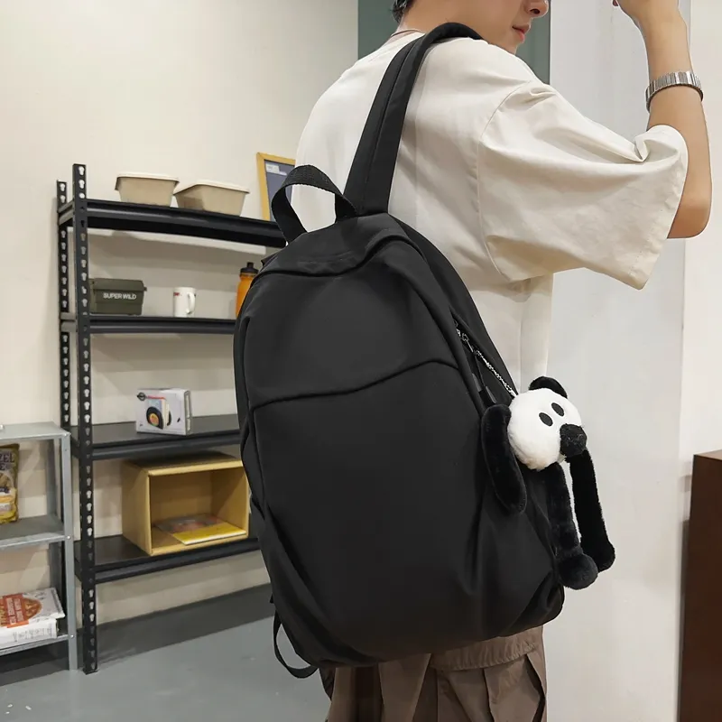 URBAN FOREST Nylon Backpack Unisex White/Gray/Black/Khaki/Green-10