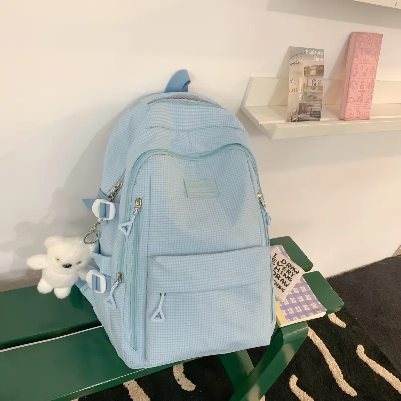 URBAN FOREST Nylon Backpack Unisex Ecru/Black/Pink/Light Purple/Yellow/Light Blue-26