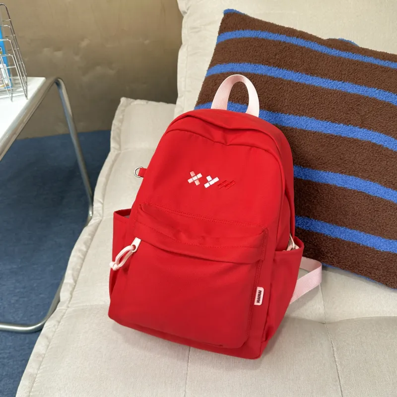 URBAN FOREST Nylon Backpack Unisex Red/White/Black/Blue/Yellow/Pink-2